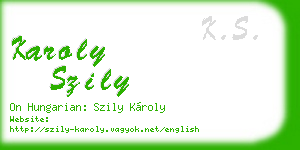 karoly szily business card